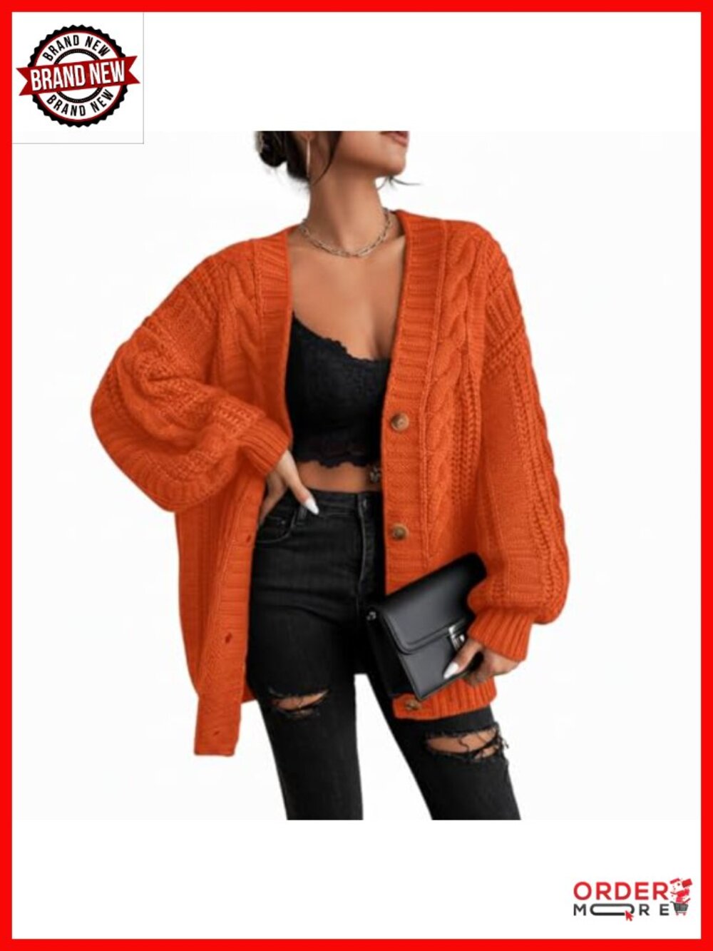 Women's Cable Knit Cardigan Button Up Long Sleeve Winter Sweater Coat